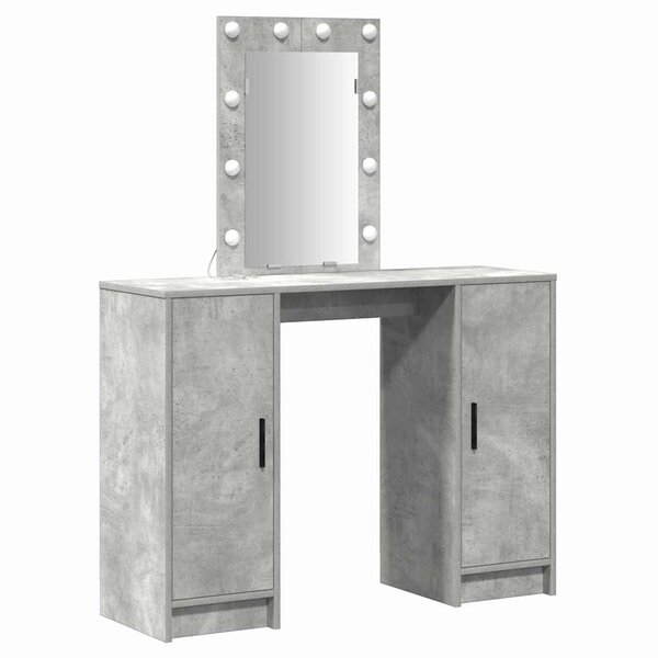 vidaXL Table de Toilette avec stockage Gris clair 102 x 33 x 135 cm