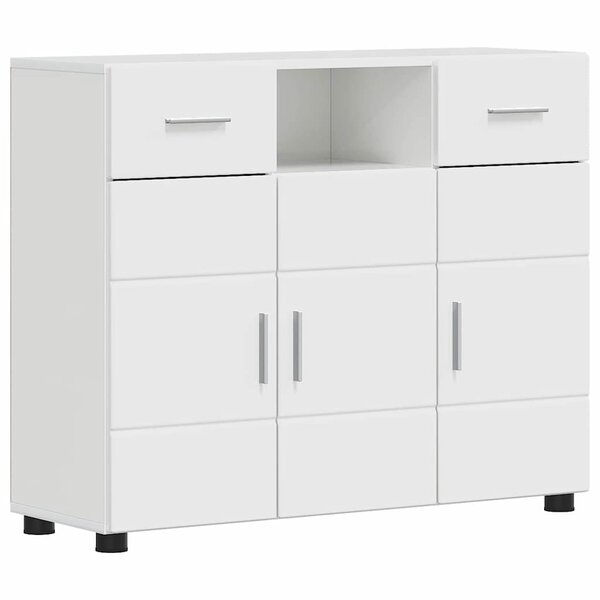 vidaXL Cabinet en Bois avec tiroir Blanc brillant 88 5 x 30 5 x 73 cm