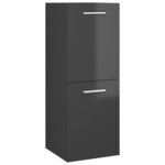 Vidaxl ensemble de meubles de salle de bain gris brillant aggloméré