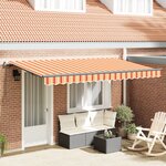 vidaXL Auvent Rétractable Jaune et orange et blanc