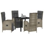 vidaXL Ensemble de salle à manger pour jardin 5 Pièces Gris polyrotin