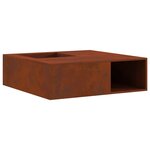vidaXL Foyer de cheminée Rouillé 100 x 100 x 30 cm Acier patiné