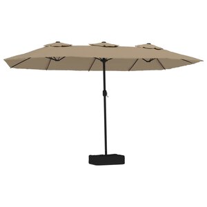 vidaXL Parasol à double tête taupe 449x265 cm