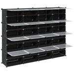 vidaXL Cubes de rangement 16 Pièces avec portes noir PP