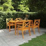 vidaXL Ensemble à manger de jardin 5 Pièces Bois d'acacia solide