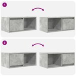 vidaXL Meubles TV 2 Pièces gris béton 60x31x25 5 cm bois d'ingénierie