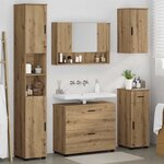 vidaXL Ensemble de mobilier de salle de bain 5 Pièces chêne artisanal