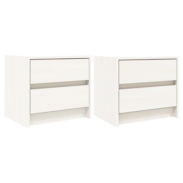 vidaXL Tables de chevet 2 Pièces blanc 40x31x35 5 cm bois de pin massif