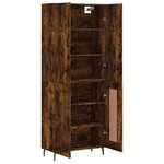 vidaXL Buffet haut Chêne fumé 69 5x34x180 cm Bois d'ingénierie