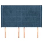 vidaXL Tête de lit avec oreilles Bleu foncé 147x23x118/128 cm Velours