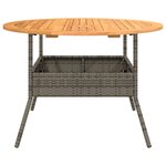 vidaXL Table de jardin et dessus en bois d'acacia gris résine tressée