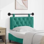vidaXL Tête de lit suspendue Avec lumière LED Turquoise Velours