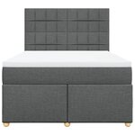 vidaXL Sommier à lattes de lit avec matelas Gris foncé 140x200cm Tissu