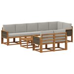 vidaXL Ensemble de canapés d'extérieur 9 pc Naturel et gris clair