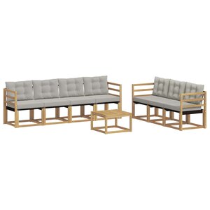 vidaXL Ensemble de canapés d'extérieur 8 pc Blanc et gris clair