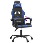 vidaXL Chaise de jeu Noir et bleu Similicuir