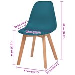 vidaXL Chaises à manger lot de 2 Turquoise Plastique