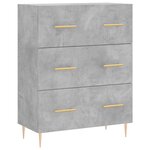 vidaXL Buffet gris béton 69 5x34x90 cm bois d'ingénierie