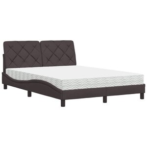 vidaXL Lit avec matelas marron foncé 120x200 cm tissu