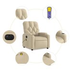 vidaXL Fauteuil inclinable de massage électrique crème tissu