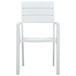 vidaXL Chaises de jardin lot de 4 Blanc PEHD Aspect de bois