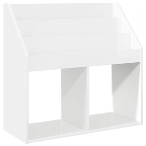 vidaXL Bibliothèque pour enfants Blanc brillant 72 5 x 29 5 x 69 cm