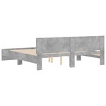 vidaXL Cadre de lit avec tête de lit gris béton 180x200 cm