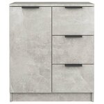 vidaXL Buffets 2 Pièces Gris béton 60x30x70 cm Bois d'ingénierie