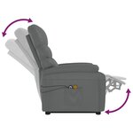 vidaXL Fauteuil de massage Anthracite Similicuir