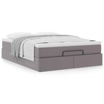 VidaXL Cadre de lit ottoman avec matelas gris 140x200 cm similicuir
