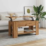 vidaXL Table basse chêne artisanal 101x49x52 cm bois d'ingénierie