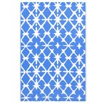 vidaXL Tapis d'extérieur ARAKIL bleu et blanc 120x180 cm PP