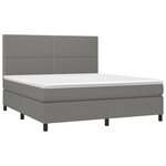 vidaXL Sommier à lattes de lit et matelas et LED Gris foncé 180x200 cm