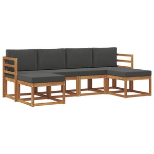 vidaXL Ensemble de canapés d'extérieur 6 pc Naturel et Anthracite