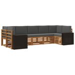vidaXL Ensemble de canapés d'extérieur 7 pc Naturel et Anthracite
