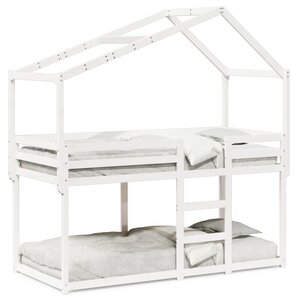 vidaXL Lit superposé sans matelas blanc 90x190 cm bois de pin massif