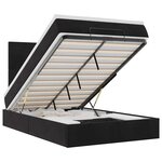 vidaXL Cadre de lit ottoman avec matelas noir 120x190 cm velours