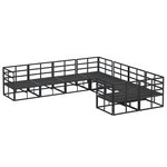 vidaXL Ensemble de canapé de jardin 8 Pièces Noir 283 x 283 x 71 cm