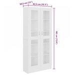 vidaXL Armoire à vitrine Blanc 82 5x30 5x185 cm Bois d'ingénierie
