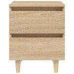 vidaXL Table de chevet avec pieds en pin Chêne sonoma 40x35x50 cm