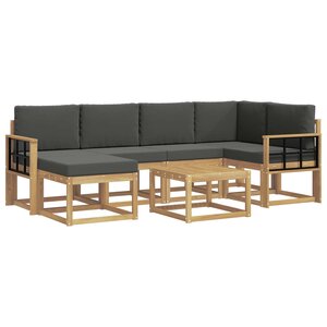 vidaXL Ensemble de canapés d'extérieur 7 Pièces Blanc et anthracite