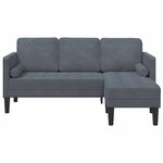 vidaXL Ensemble de Canapés Gris foncé 173 x 131 x 67 cm Velours