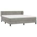 vidaXL Sommier à lattes de lit et matelas Gris clair 160x200cm Velours