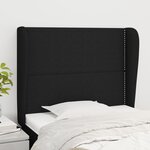 vidaXL Tête de lit avec oreilles Noir 93x23x118/128 cm Tissu
