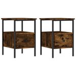 vidaXL Tables de chevet 2 Pièces chêne fumé 34x36x50 cm bois ingénierie