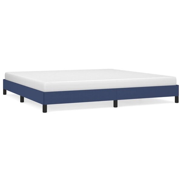 vidaXL Cadre de lit sans matelas bleu 200x200 cm tissu