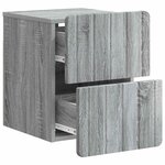 vidaXL Cabinet de chevet mural Sonoma gris 33 x 34 5 x 43 cm