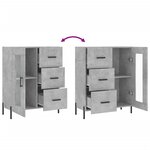 vidaXL Buffet gris béton 69 5x34x90 cm bois d'ingénierie