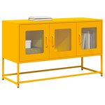 vidaXL Meuble TV jaune moutarde 100 5x39x60 5 cm acier laminé à froid