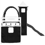 vidaXL Lit mezzanine enfants avec tour blanc/noir 80x200cm pin massif